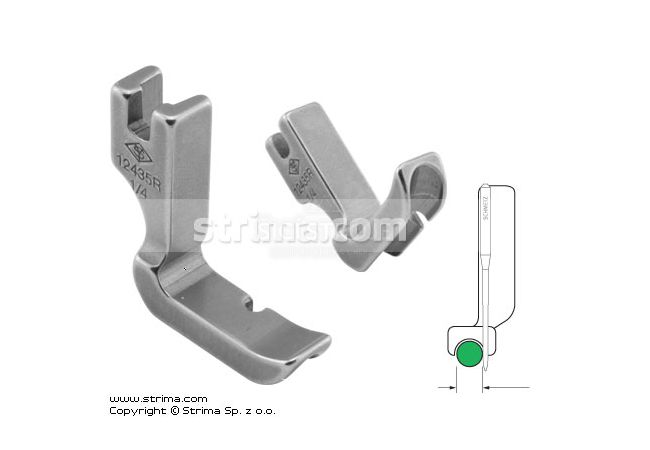 Pol pätka na našívanie kedru pre šijacie stroje, pravá 6.4mm P31C1/4 [12435R 1/4]